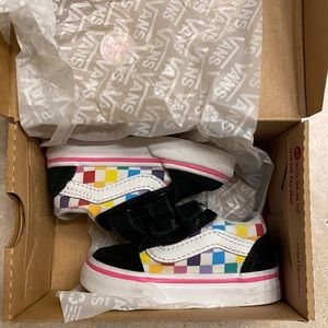 Checkerboard Rainbow Vans
